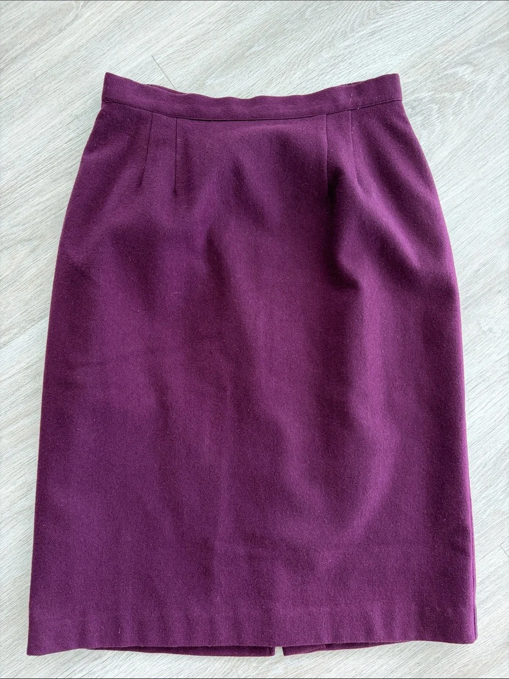 Michele Vintage 90s Wool Pencil Skirt Women’s 10 Purple Midi Lined 100% Wool